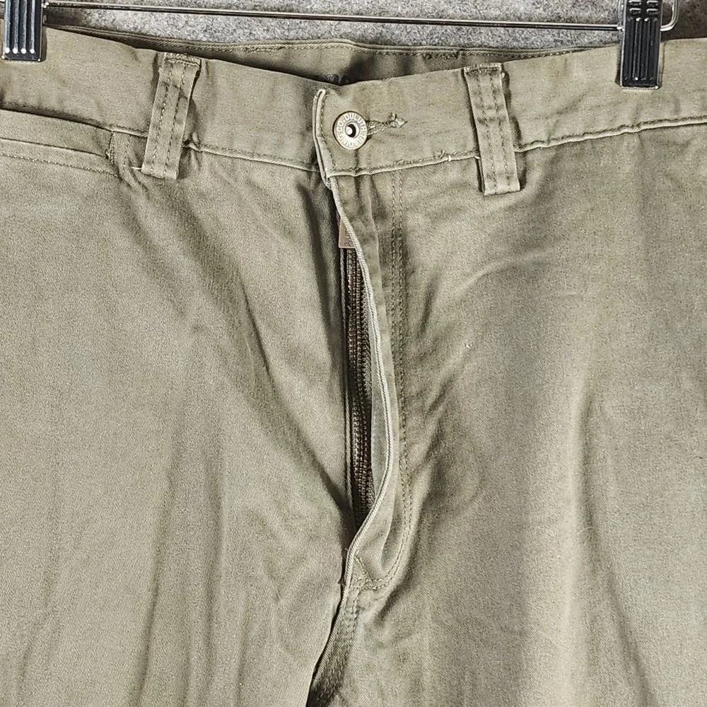 Duluth Trading Flex Fire Hose Cargo Pants Men 36x28 Green Relaxed Work Carpenter